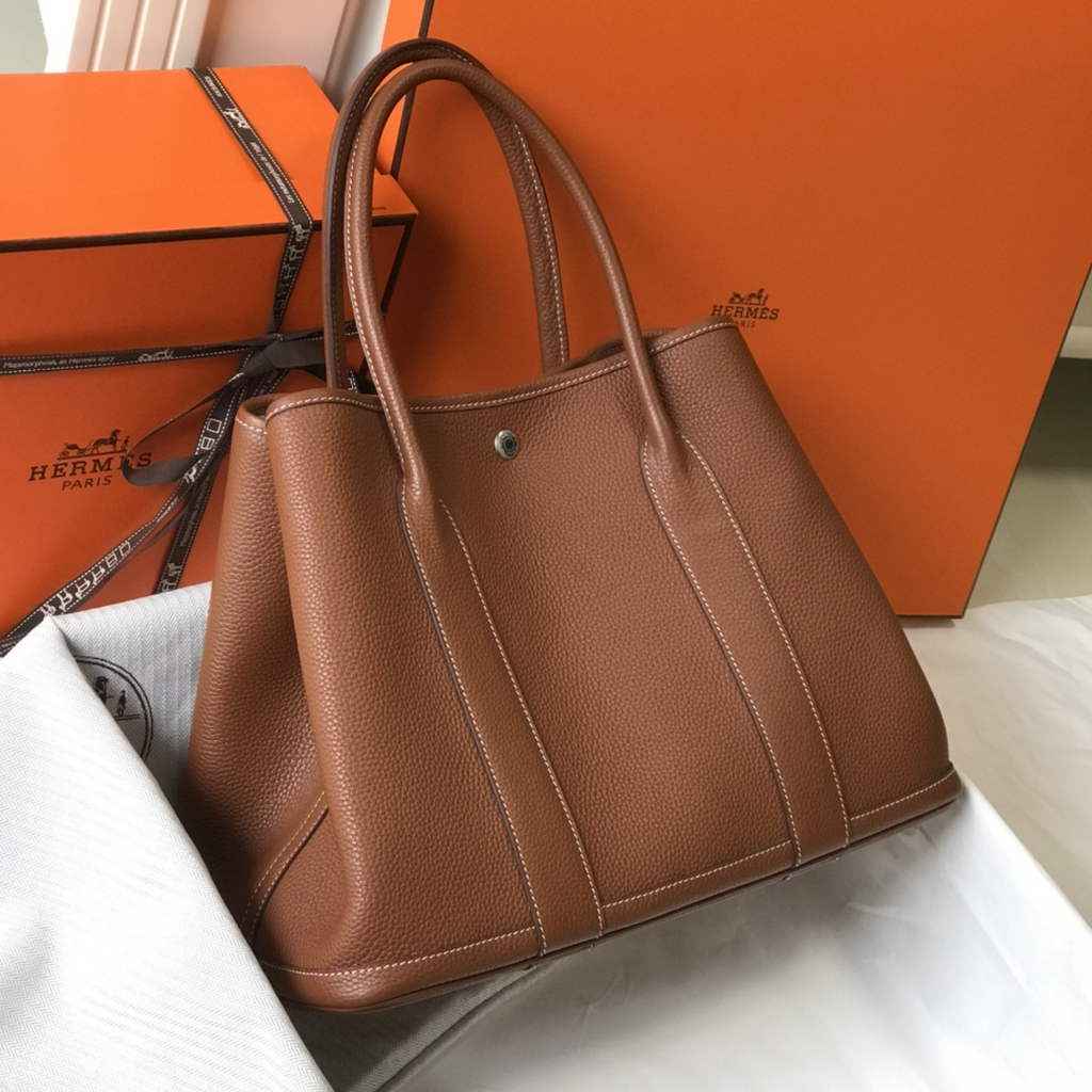 Hermes Garden Party 36 bag Dark Brown Togo leather
