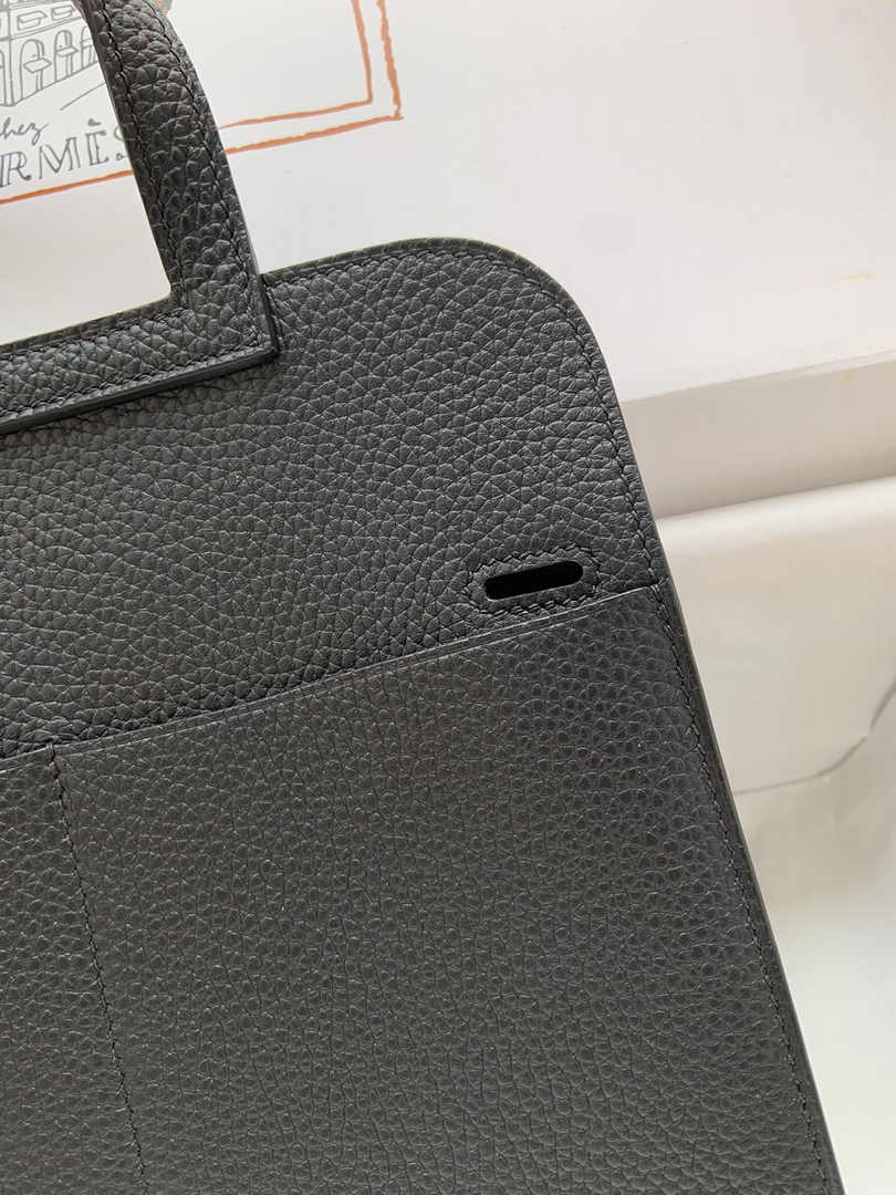 Hermes Halzan 25 Bag Black Togo Leather Gold H082160