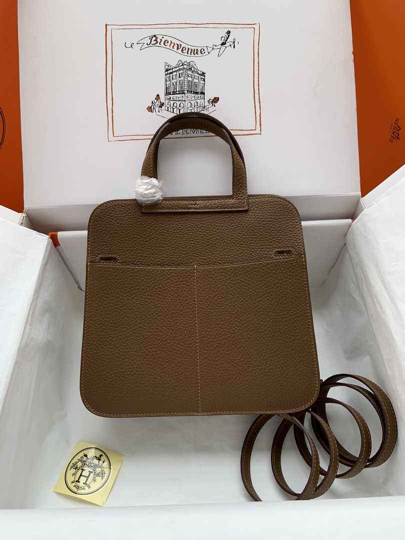 Hermes Halzan 25 Bag Tan Togo Leather Gold H082172