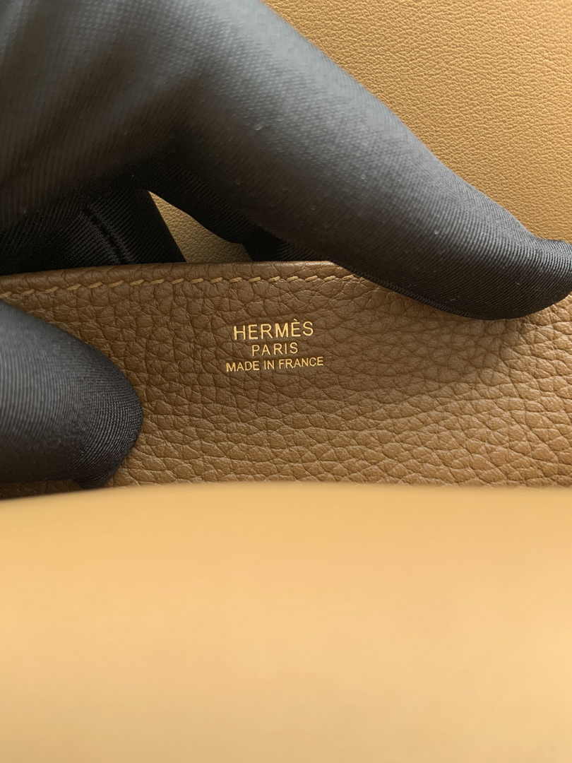 Hermes Halzan 25 Bag Tan Togo Leather Gold H082172