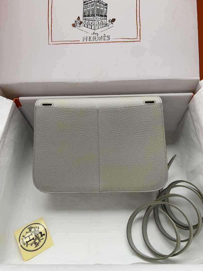 Hermes Halzan 25 Bag Gray Togo Leather Gold H082175