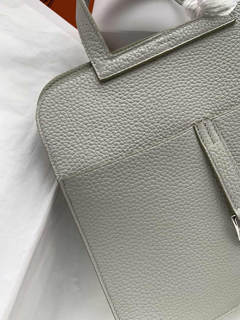 Hermes Halzan 25 Bag Gray Togo Leather Silver H082176