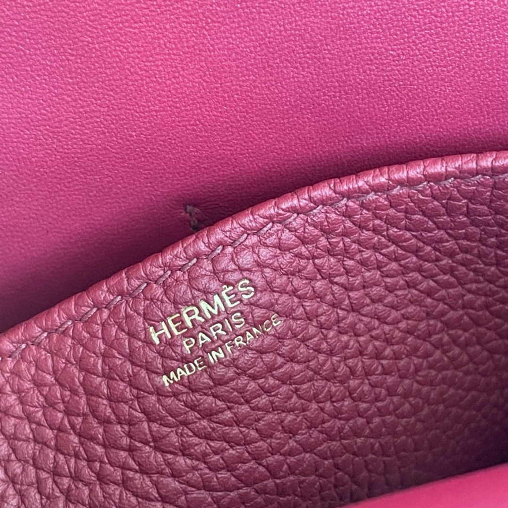 Hermes Halzan 25 Bag Purple Togo Leather Gold H082178