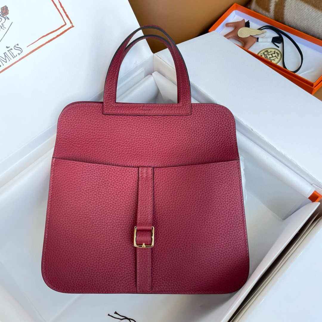 Hermes Halzan 25 Bag Purple Togo Leather Gold H082178