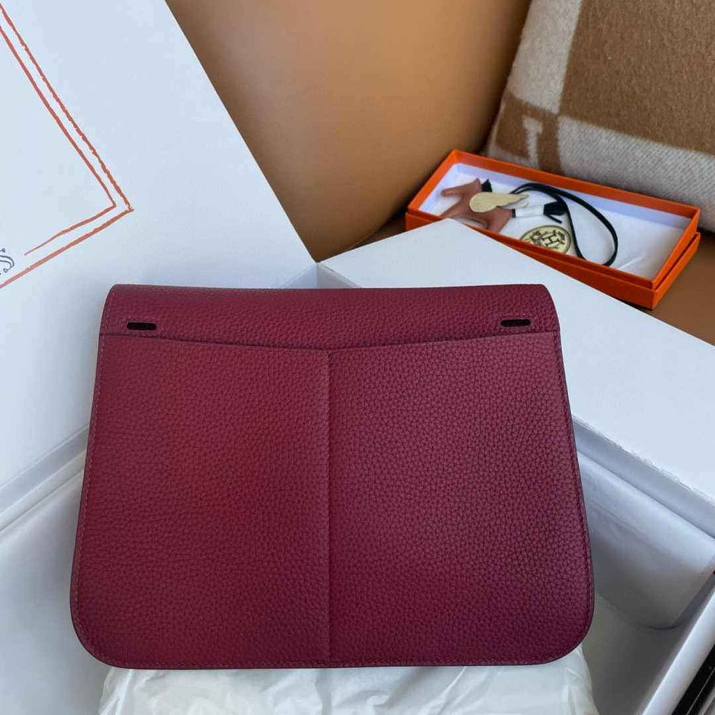Hermes Halzan 25 Bag Purple Togo Leather Gold H082178