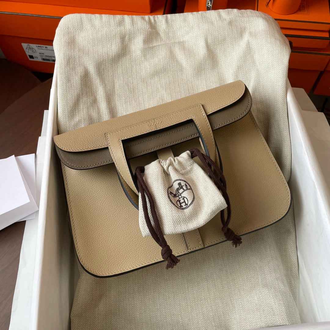Hermes Halzan 25 Bag Togo Leather Gold H082181