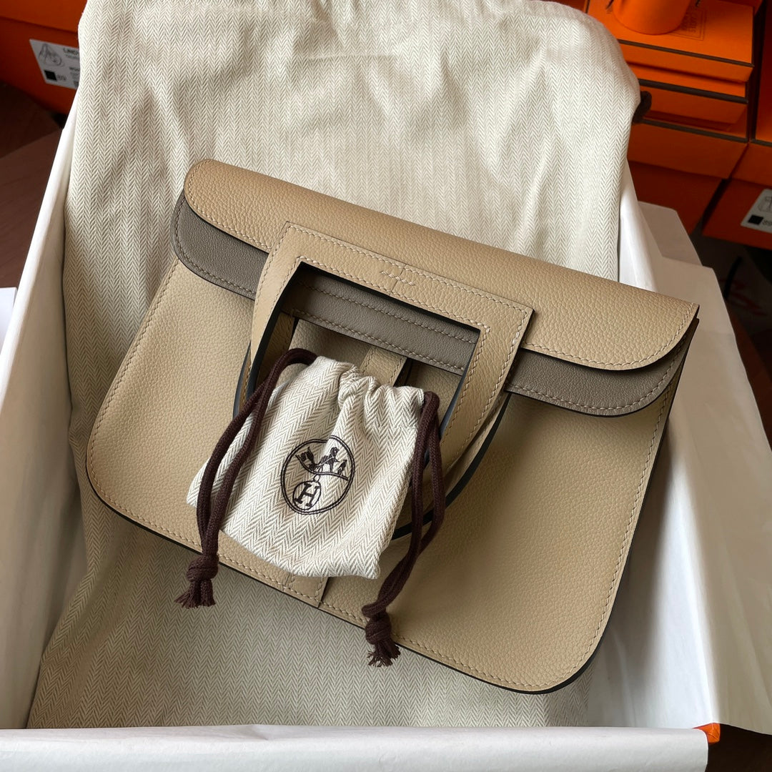 Hermes Halzan 25 Bag Togo Leather Gold H082181