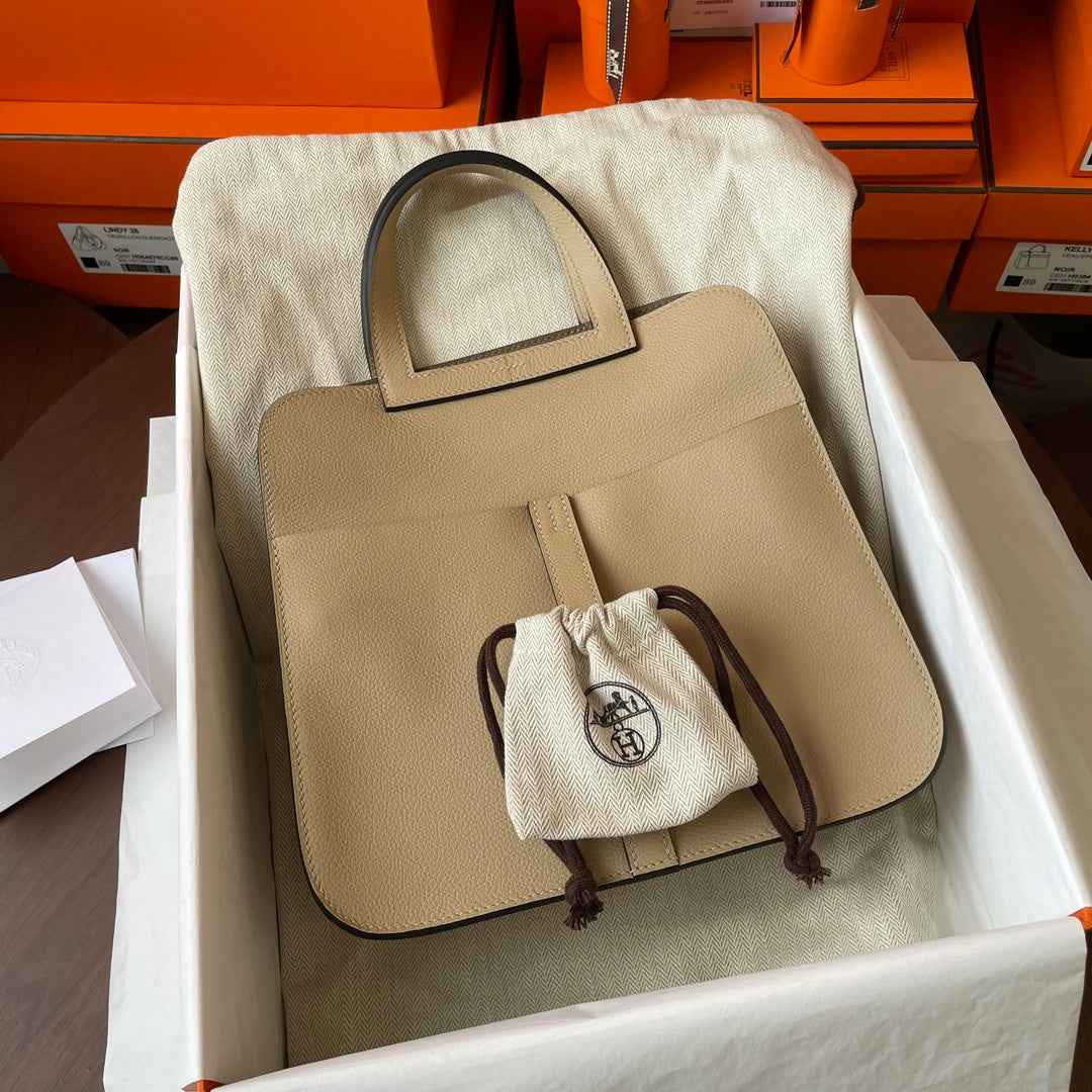 Hermes Halzan 25 Bag Togo Leather Gold H082181