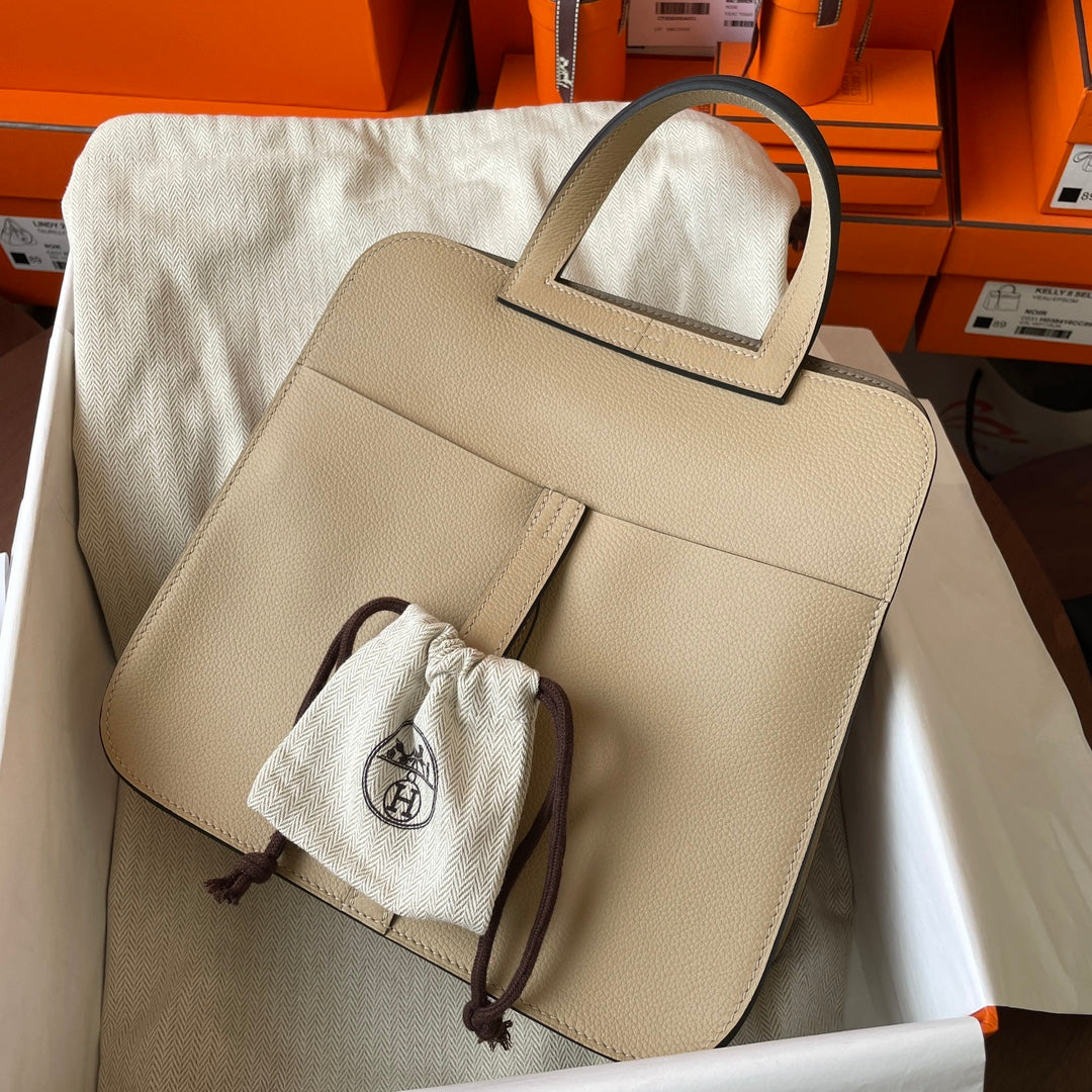 Hermes Halzan 25 Bag Togo Leather Gold H082181