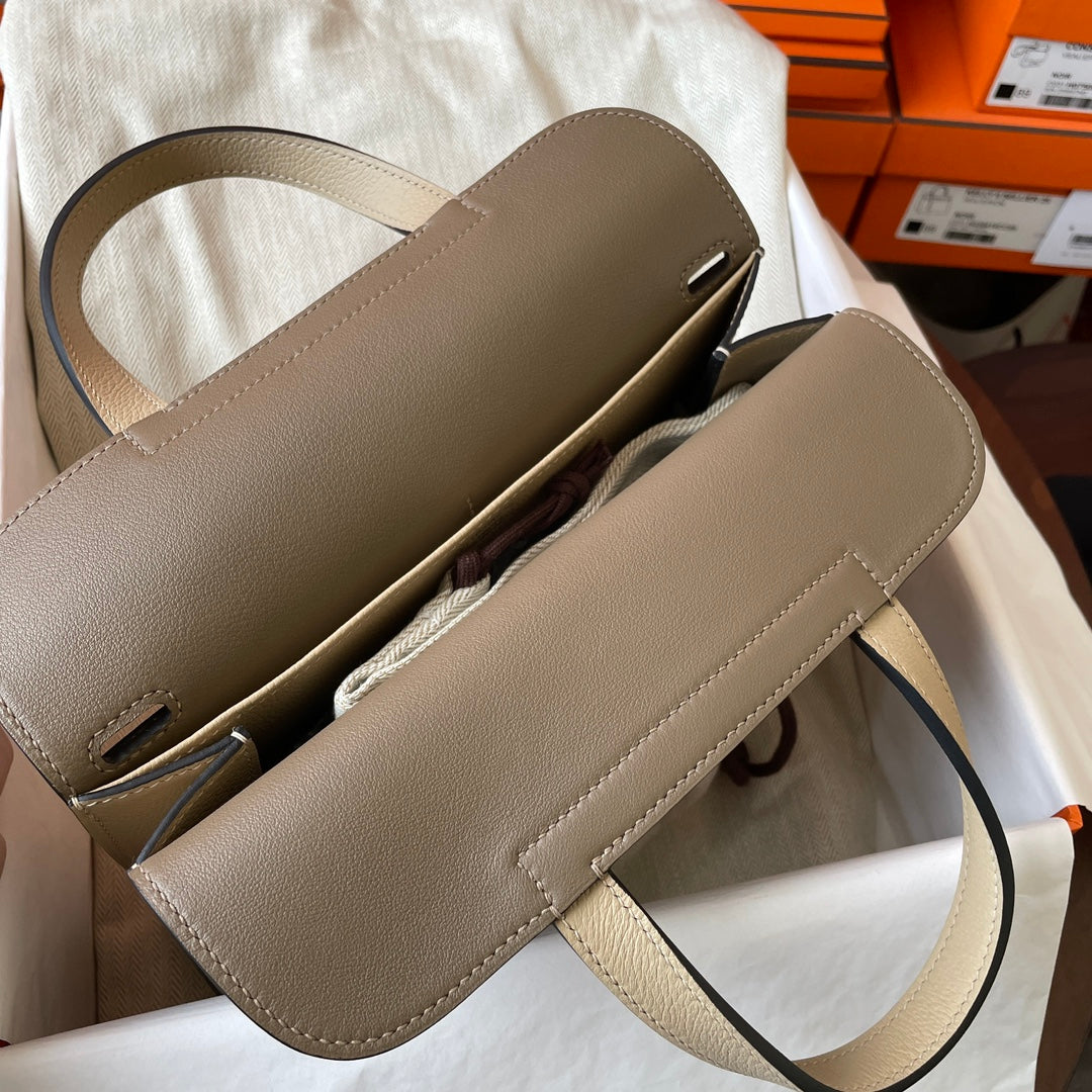 Hermes Halzan 25 Bag Togo Leather Gold H082181