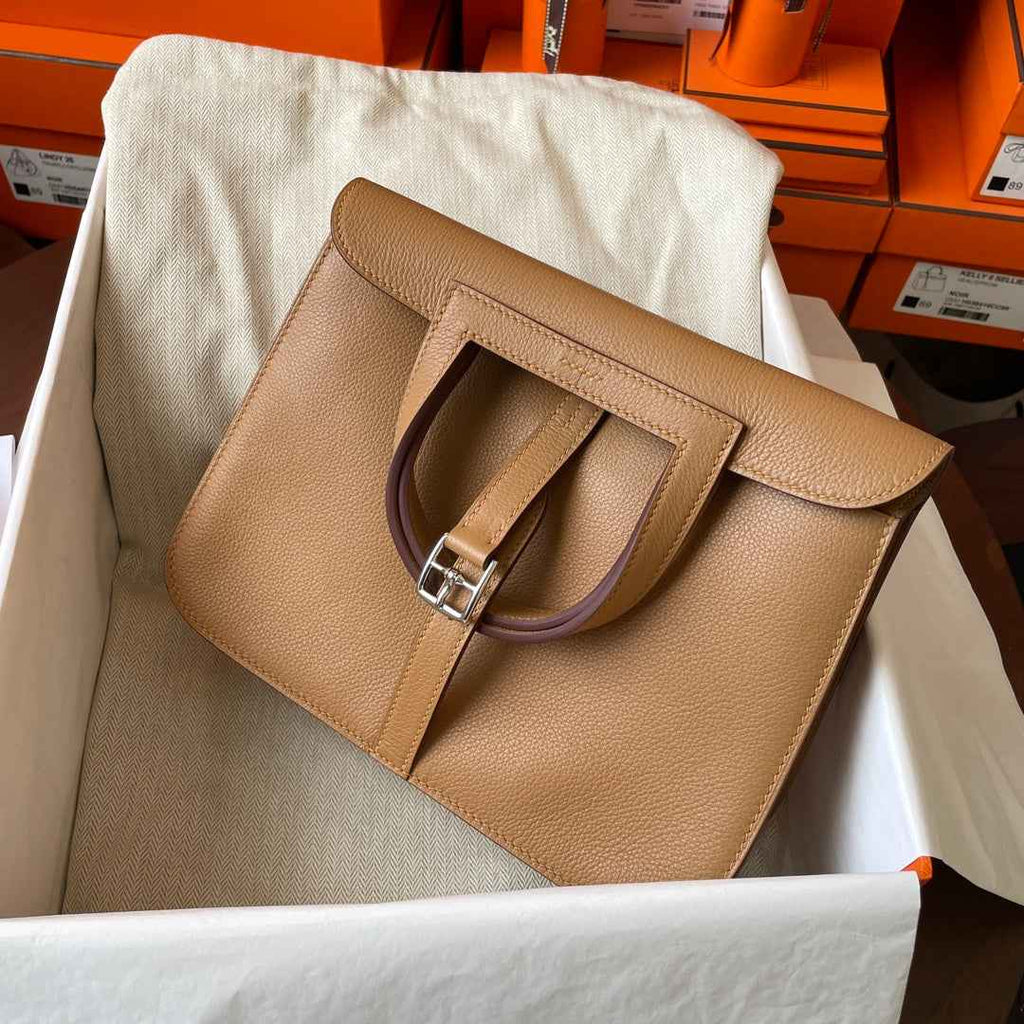 Hermes Halzan 25 Bag Togo Leather Gold H082182