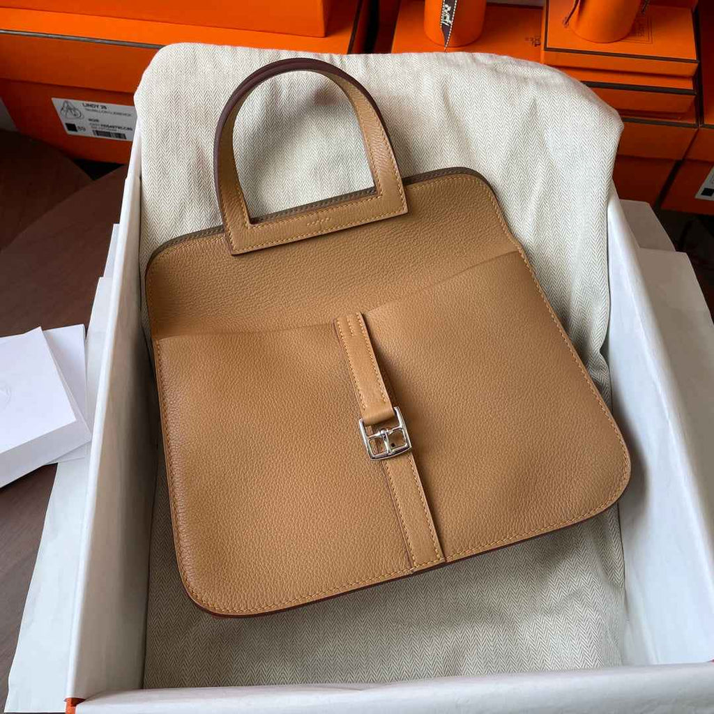 Hermes Halzan 25 Bag Togo Leather Gold H082182
