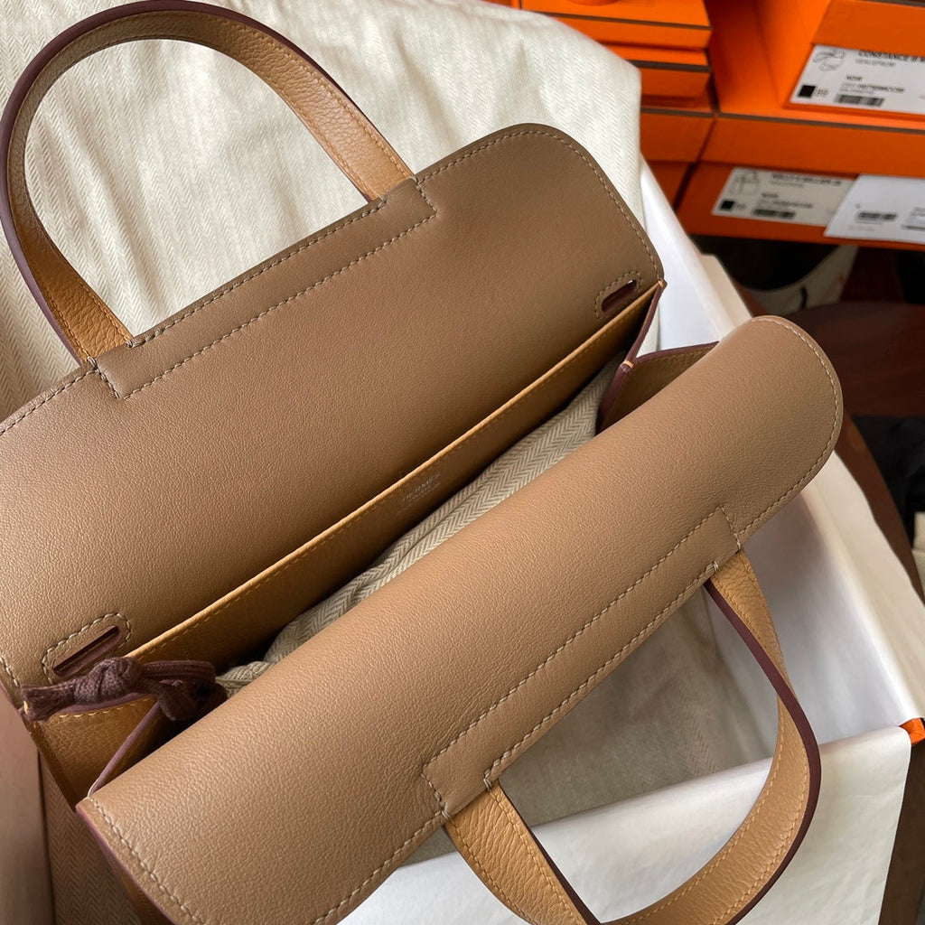 Hermes Halzan 25 Bag Togo Leather Gold H082182