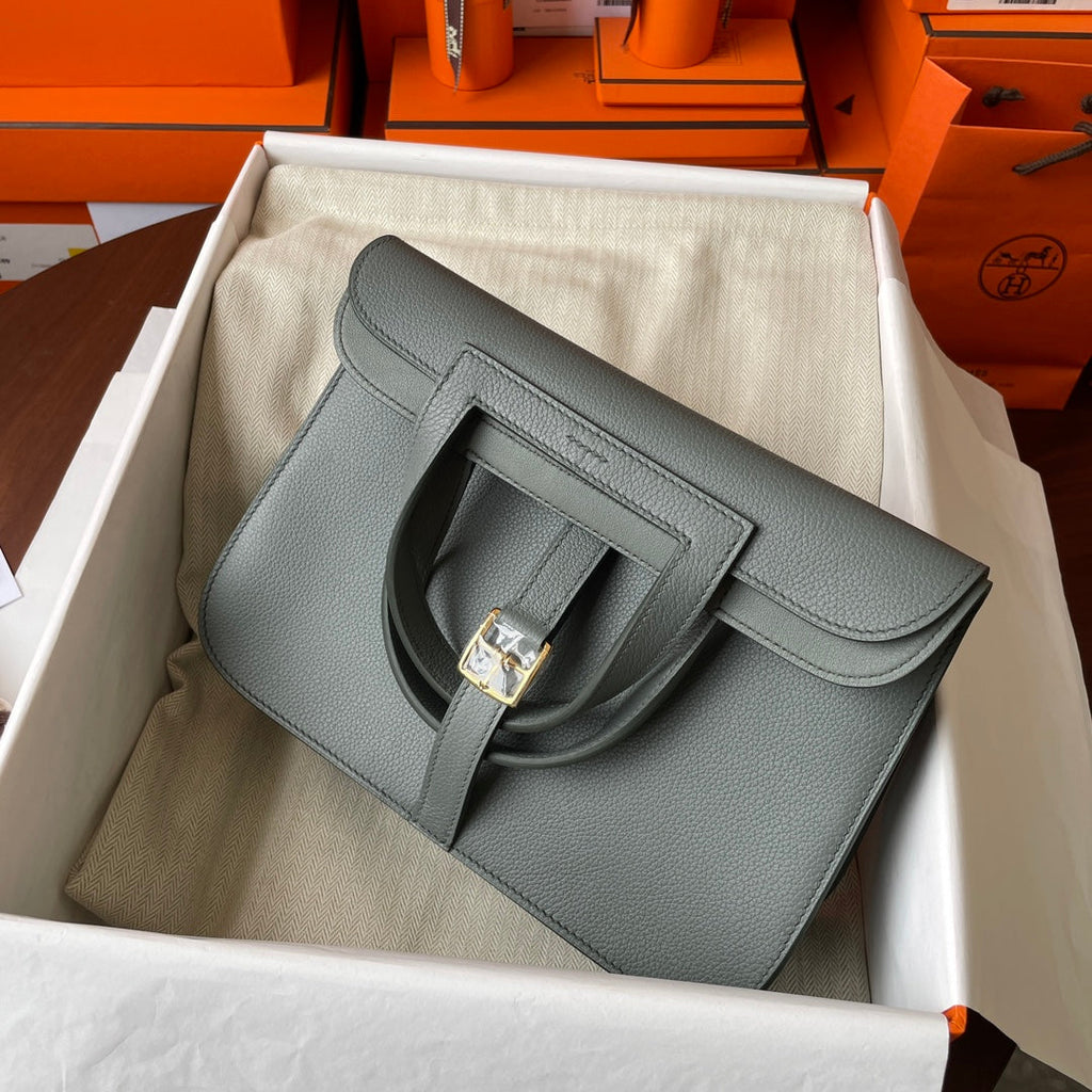 Hermes Halzan 25 Bag Togo Leather Gold H082183