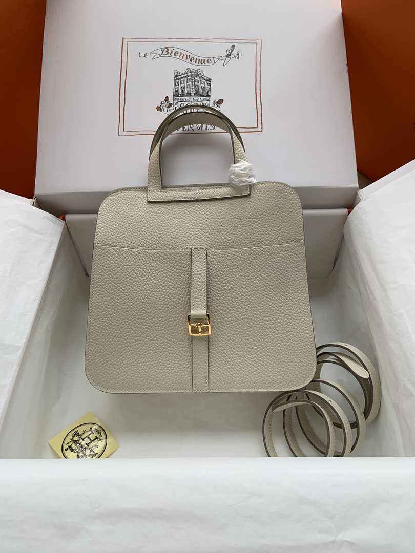 Hermes Halzan 25 Bag Beige Togo Leather Gold H082162