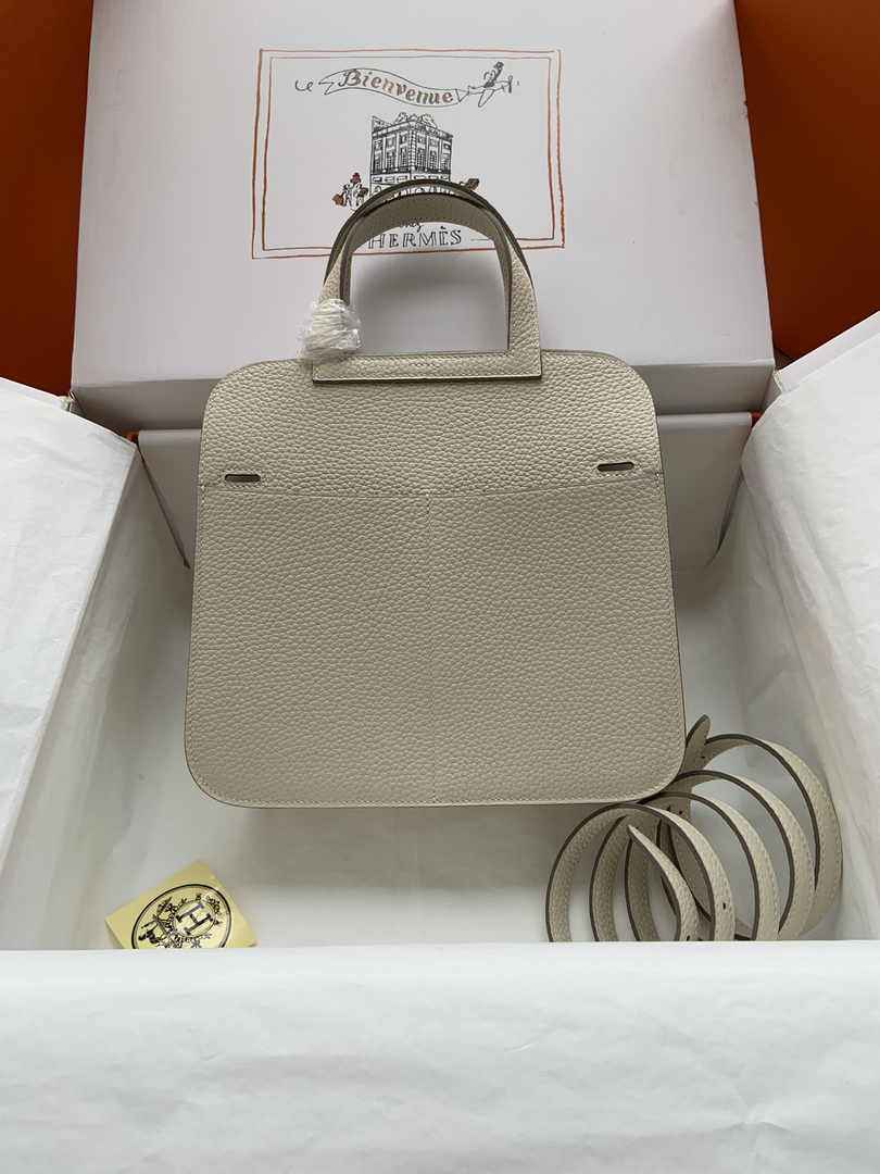 Hermes Halzan 25 Bag Beige Togo Leather Gold H082162