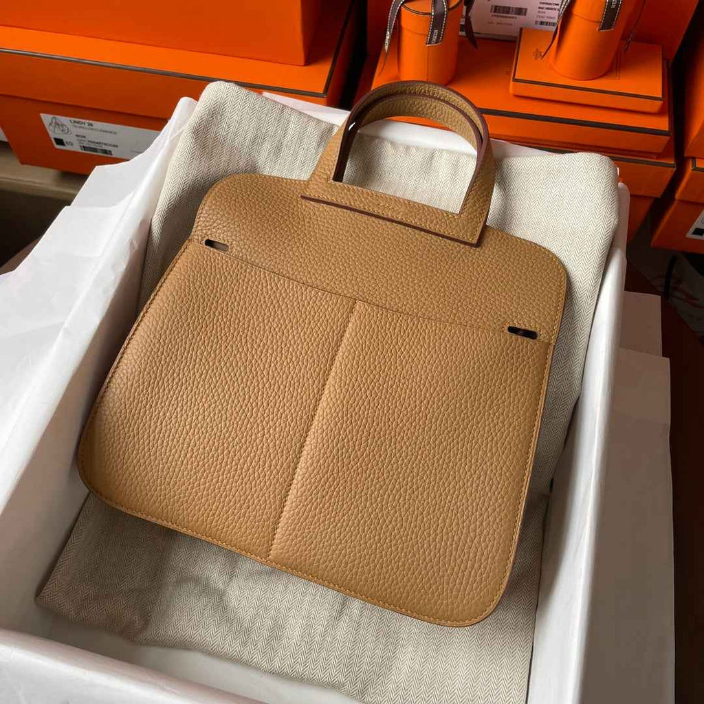 Hermes Halzan 25 Bag Togo Leather Gold H082185