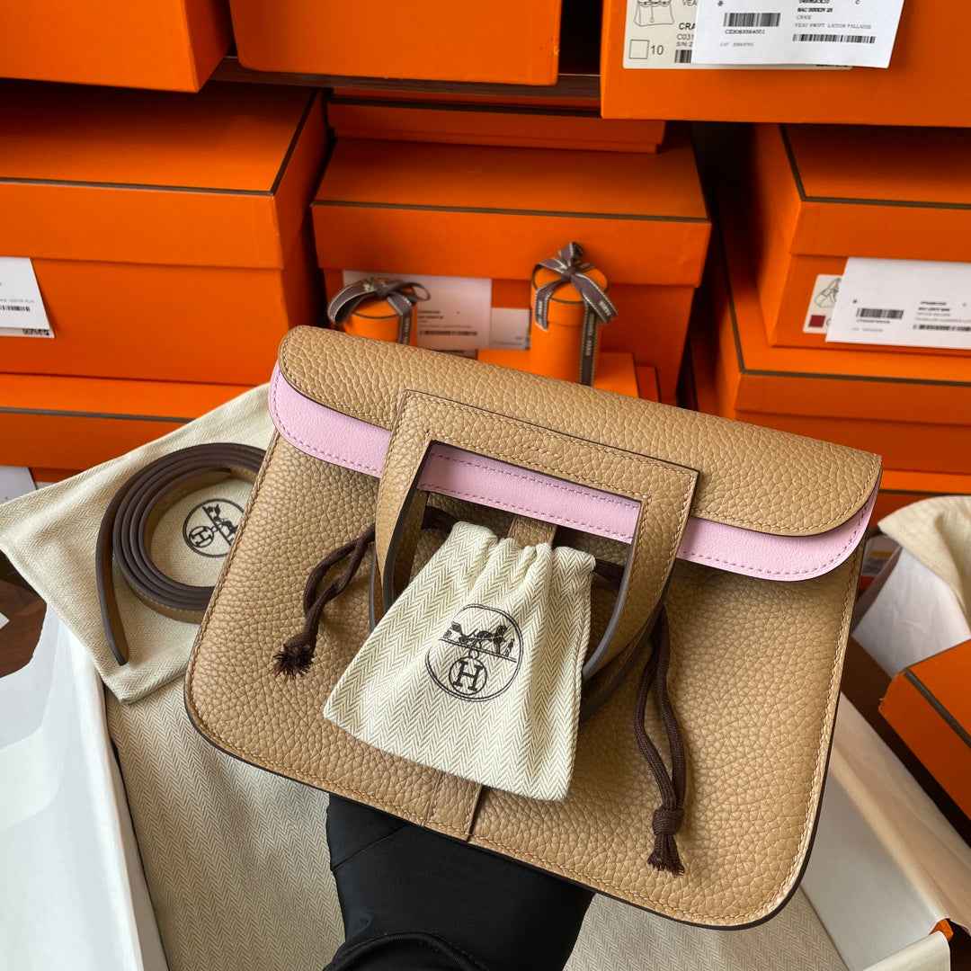 Hermes Halzan 25 Bag Togo Leather Gold H082186