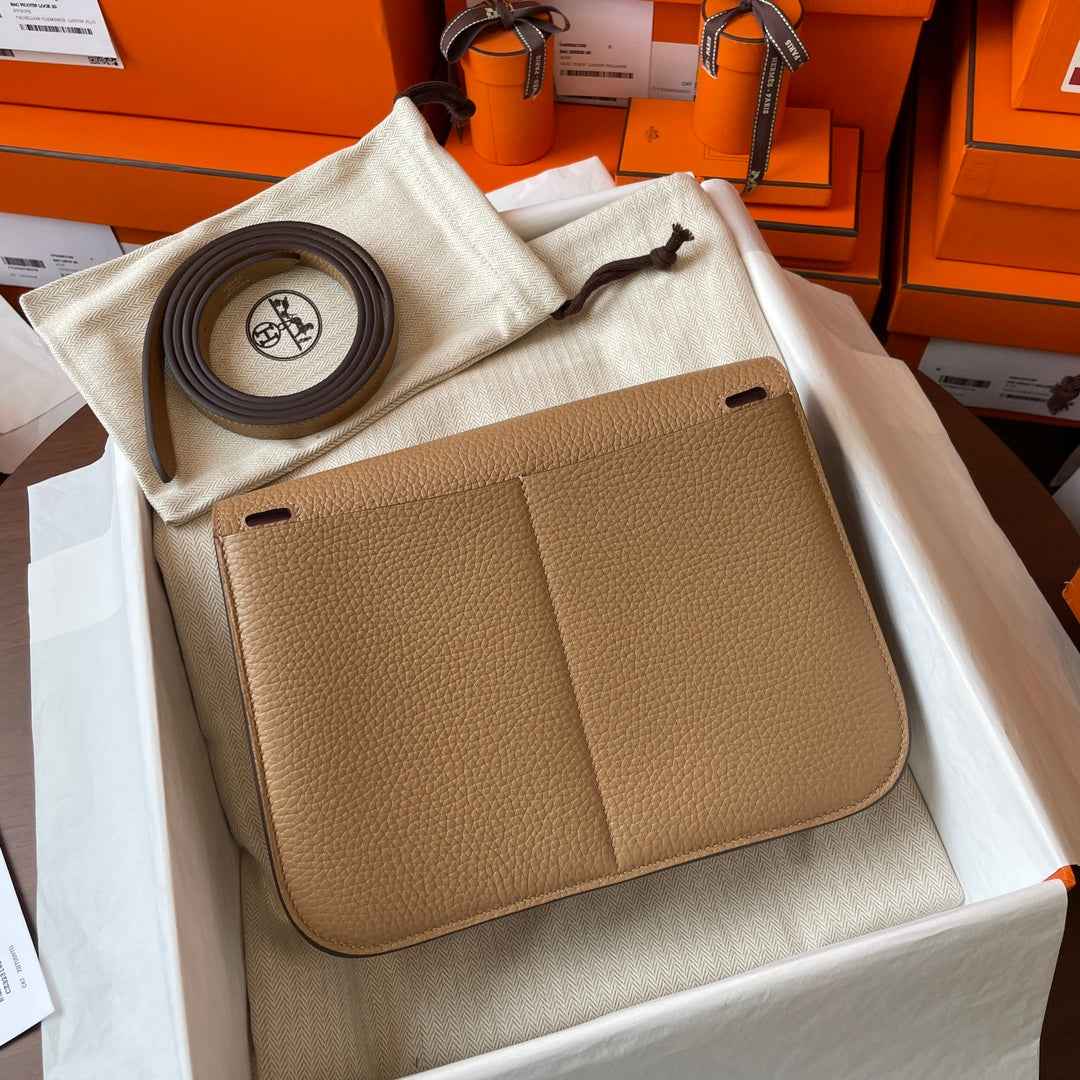 Hermes Halzan 25 Bag Togo Leather Gold H082186