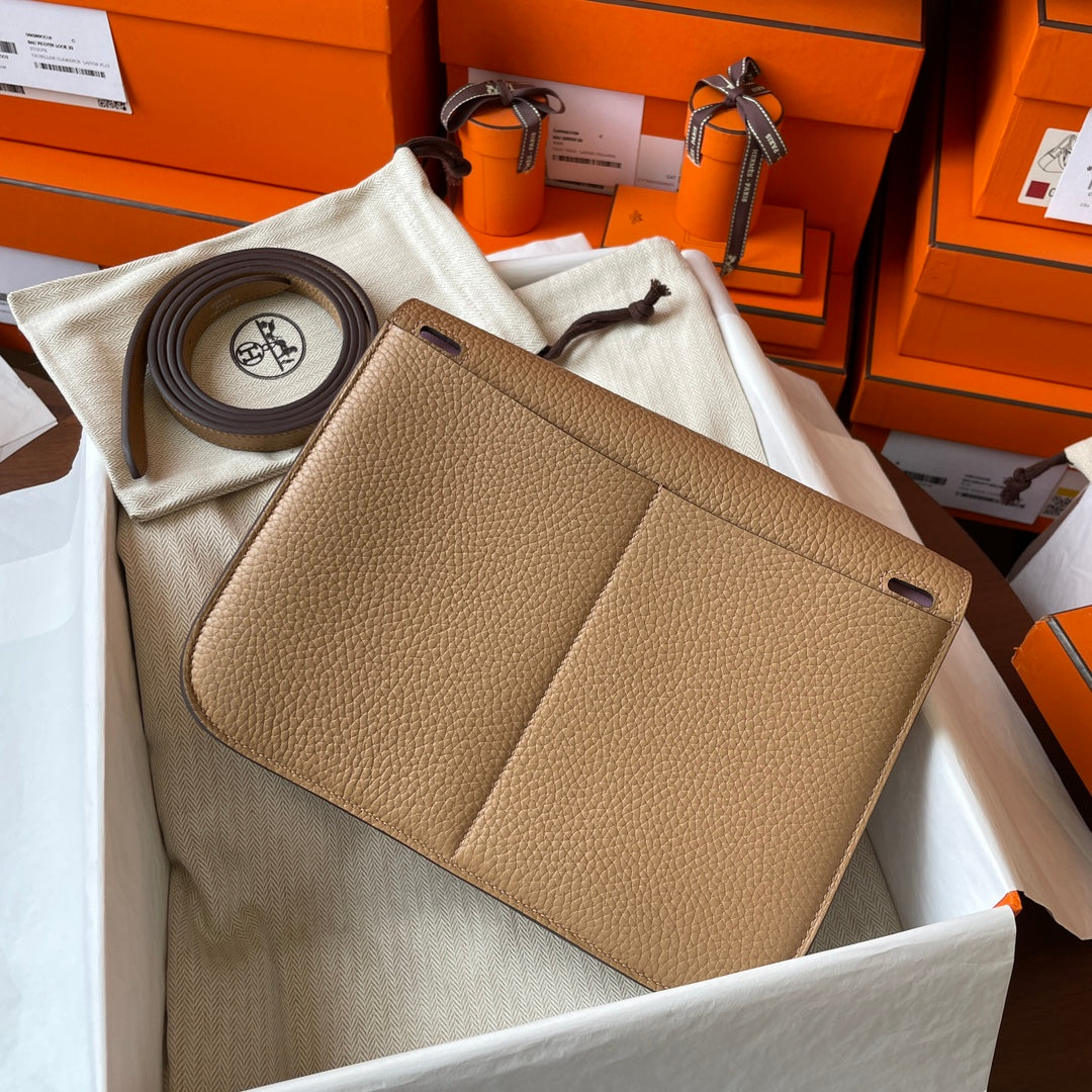 Hermes Halzan 25 Bag Togo Leather Gold H082186