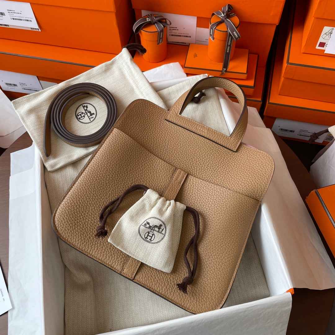 Hermes Halzan 25 Bag Togo Leather Gold H082186