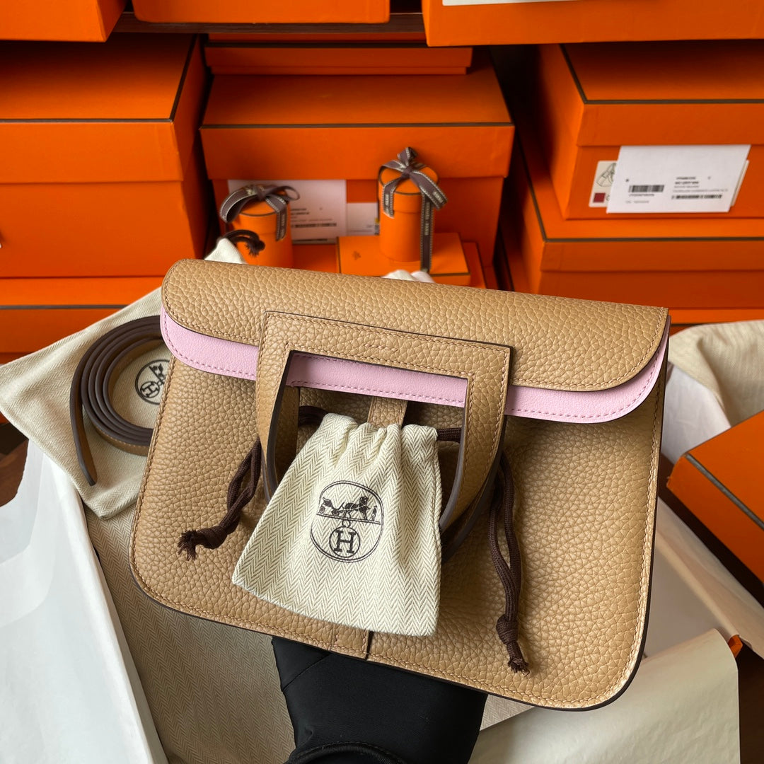 Hermes Halzan 25 Bag Togo Leather Gold H082186