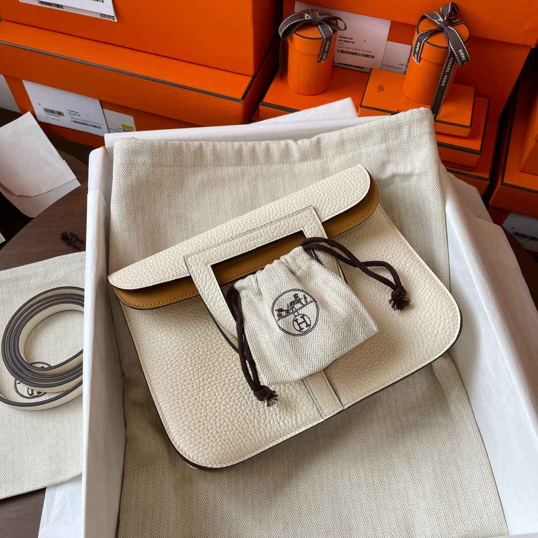 Hermes Halzan 25 Bag Togo Leather Gold H082187