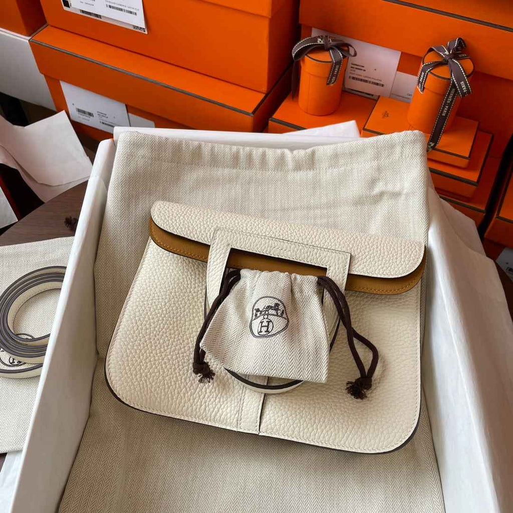 Hermes Halzan 25 Bag Togo Leather Gold H082187