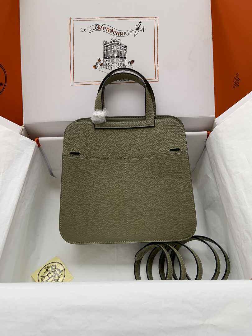 Hermes Halzan 25 Bag Green Togo Leather Gold H082168