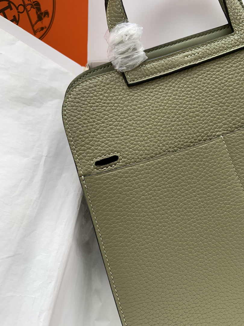 Hermes Halzan 25 Bag Green Togo Leather Gold H082168