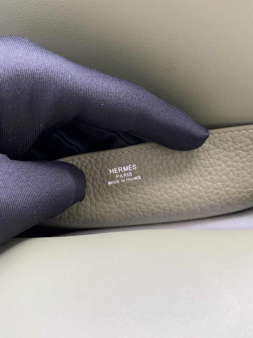 Hermes Halzan 25 Bag Green Togo Leather Silver H082169
