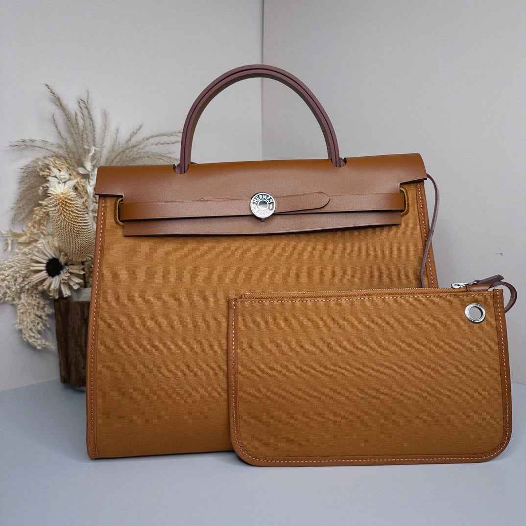 Hermès Herbag Zip 31 hobnailed bag h085131 brown