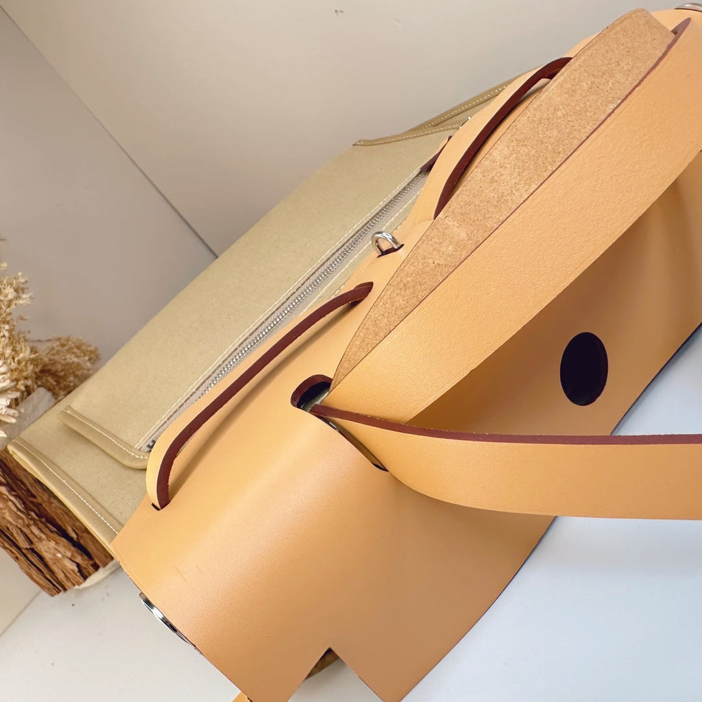 Hermès Herbag Zip 31 hobnailed bag h085131 apricot gray