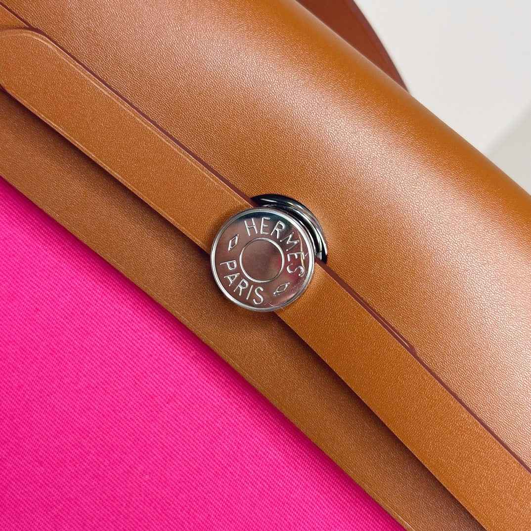 Hermès Herbag Zip 31 hobnailed bag h085131 brown plum