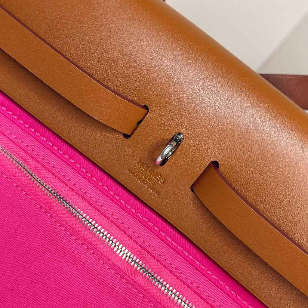 Hermès Herbag Zip 31 hobnailed bag h085131 brown plum