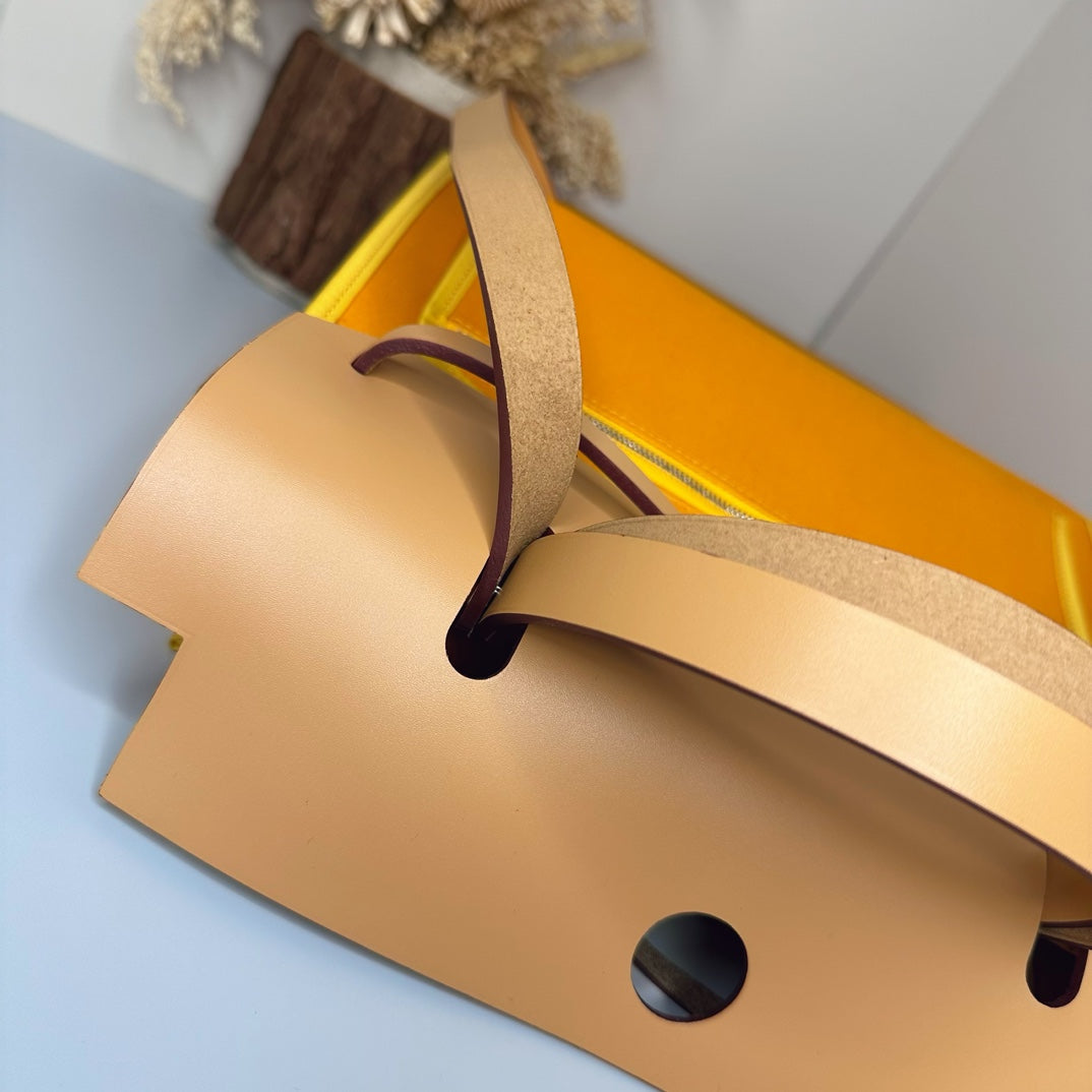 Hermès Herbag Zip 31 hobnailed bag h085131 apricot yellow