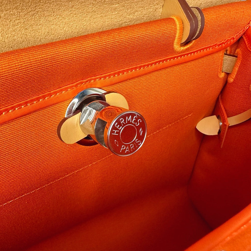 Hermès Herbag Zip 31 hobnailed bag h085131 apricot orange