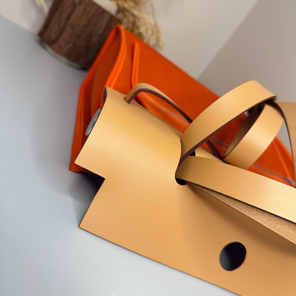Hermès Herbag Zip 31 hobnailed bag h085131 apricot orange