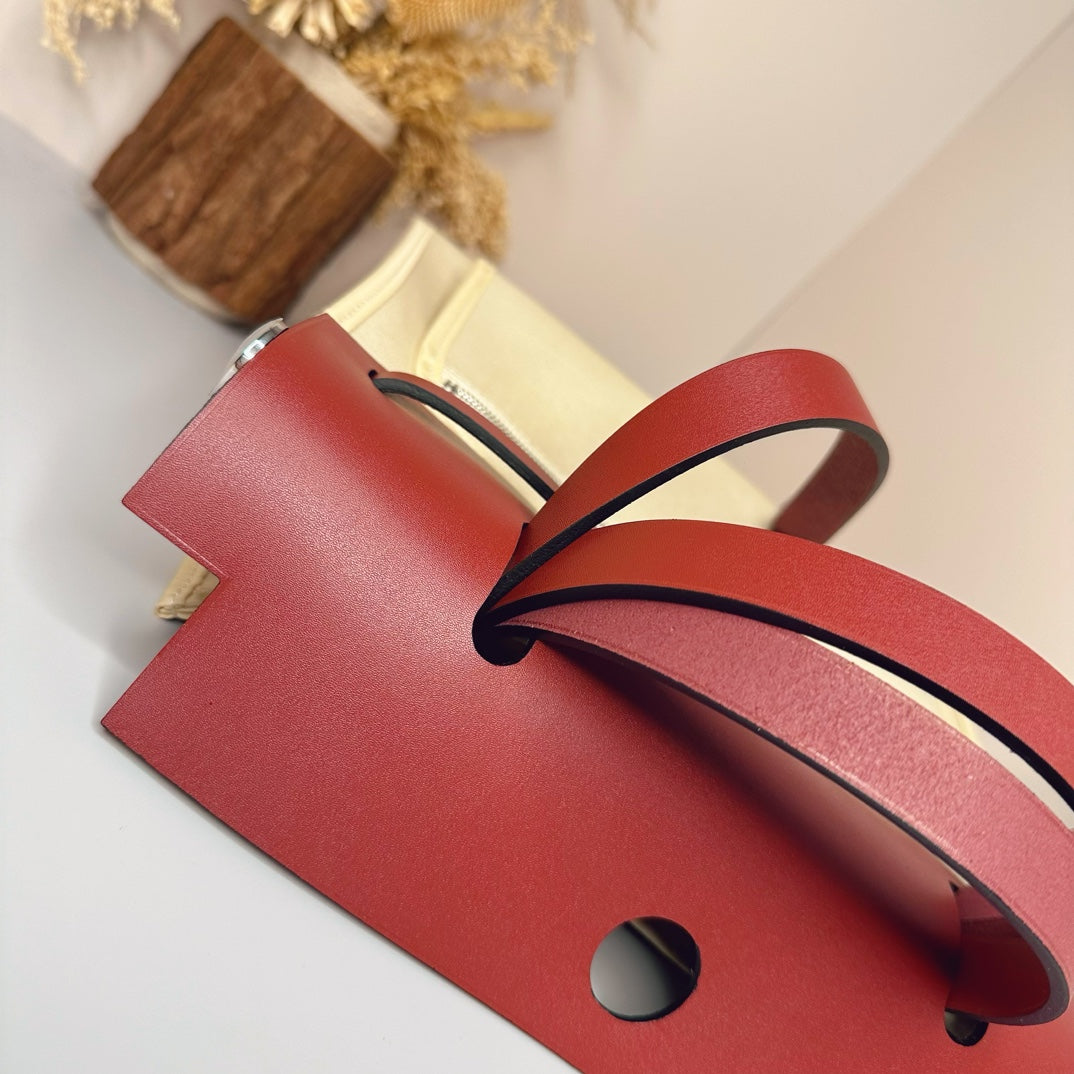 Hermès Herbag Zip 31 hobnailed bag h085131 red beige