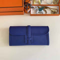 Hermes Jige 29 Wallet Clutch In Epsom Leather Dark Blue