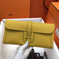 Hermes Jige 29 Wallet Clutch In Epsom Leather Yellow