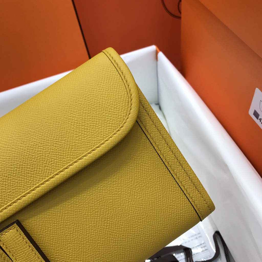 Hermes Jige 29 Wallet Clutch In Epsom Leather Yellow
