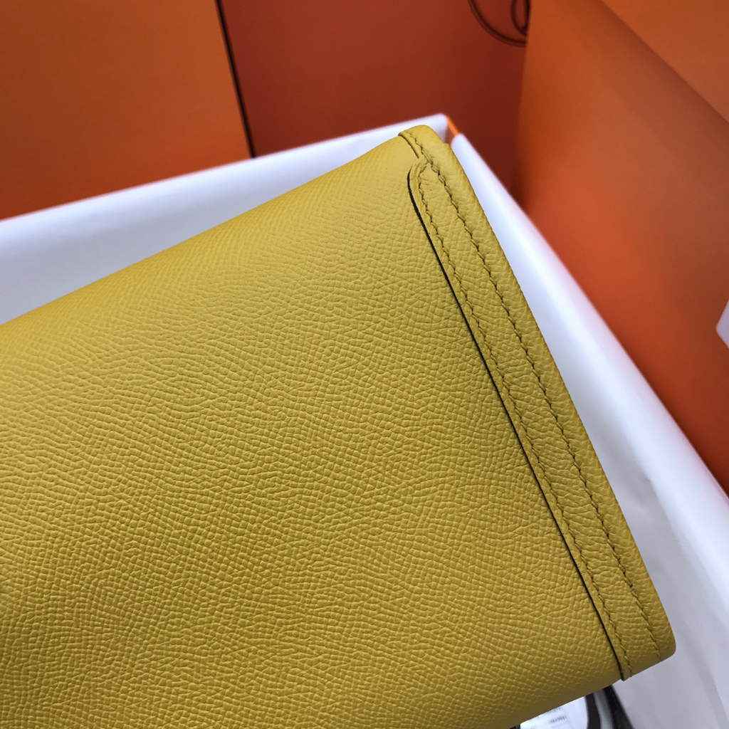 Hermes Jige 29 Wallet Clutch In Epsom Leather Yellow