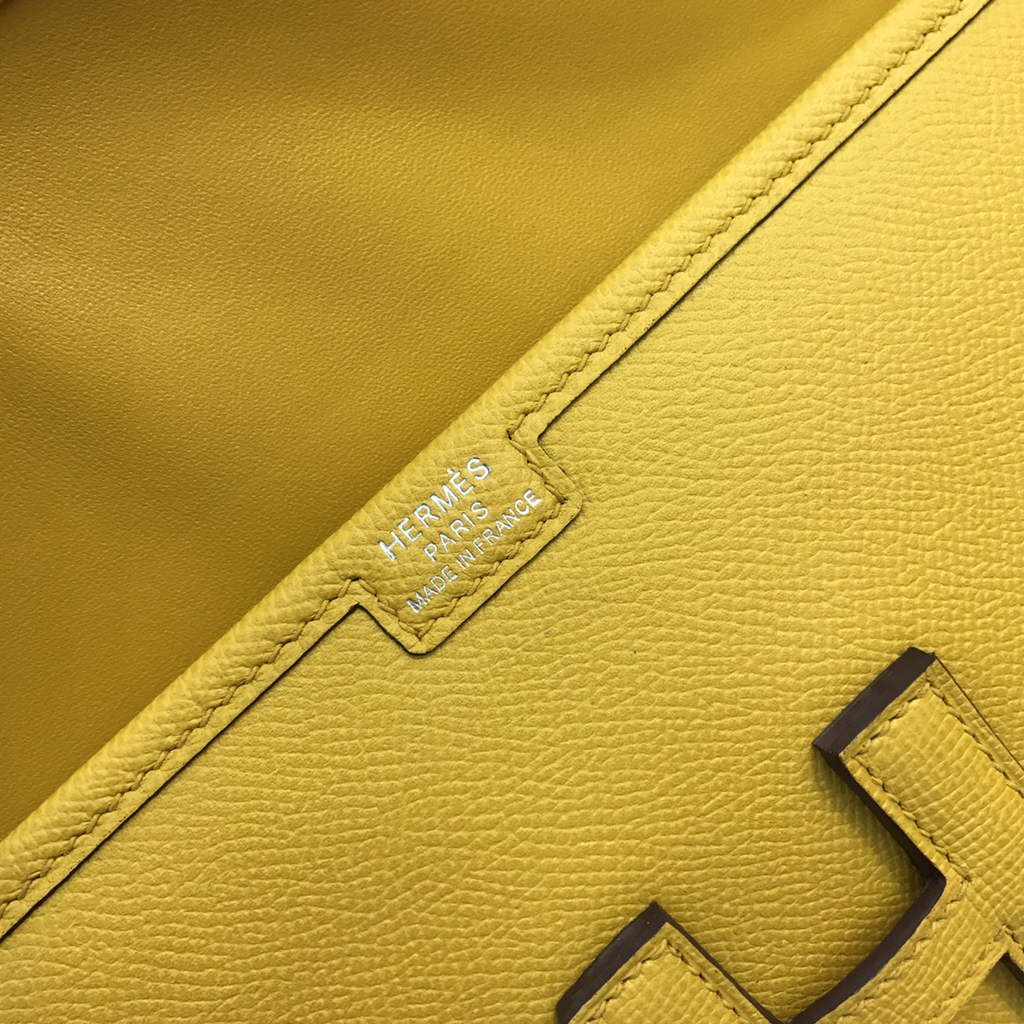 Hermes Jige 29 Wallet Clutch In Epsom Leather Yellow