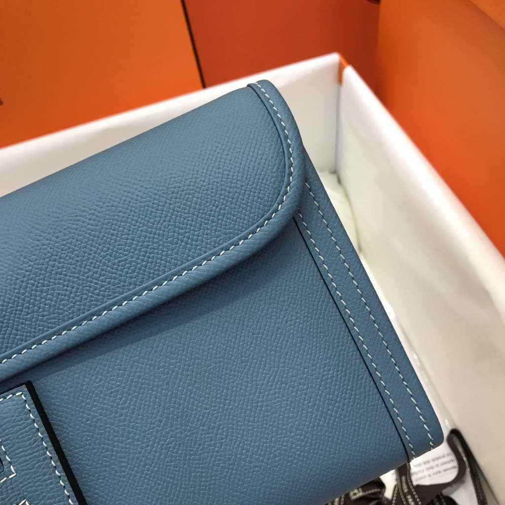 Hermes Jige 29 Wallet Clutch In Epsom Leather Blue