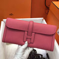 Hermes Jige 29 Wallet Clutch In Epsom Leather Plum
