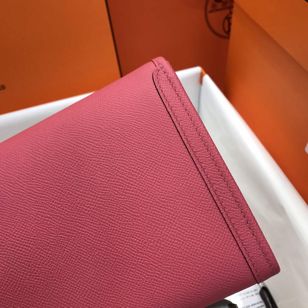 Hermes Jige 29 Wallet Clutch In Epsom Leather Plum
