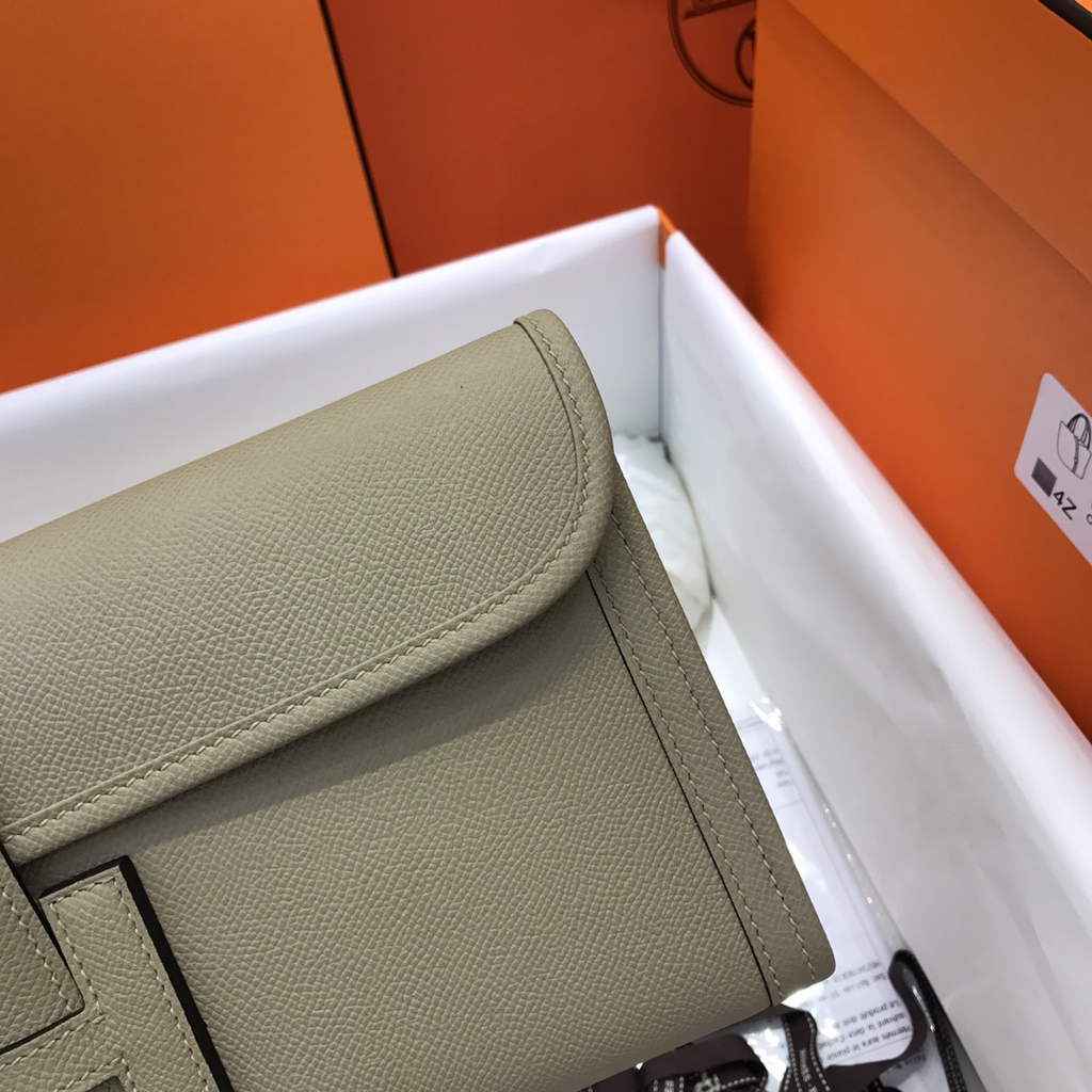 Hermes Jige 29 Wallet Clutch In Epsom Leather Light Gray