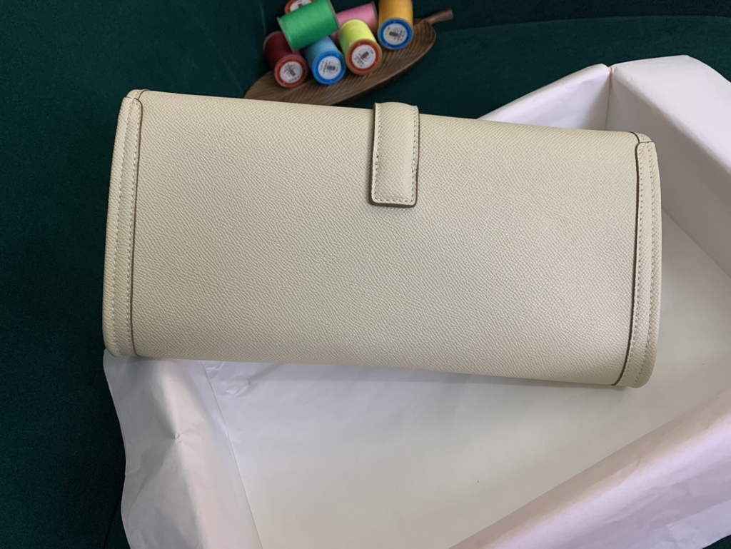 Hermes Jige 29cm Wallet Clutch In Epsom Leather Beige