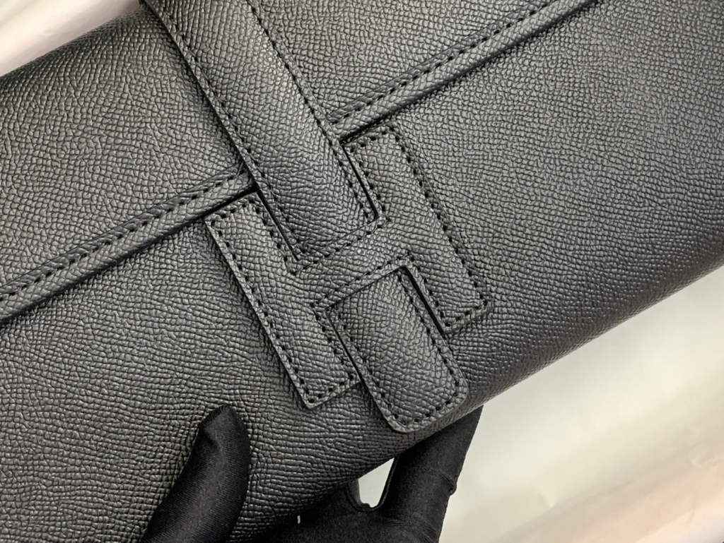 Hermes Jige 29cm Wallet Clutch In Epsom Leather Black